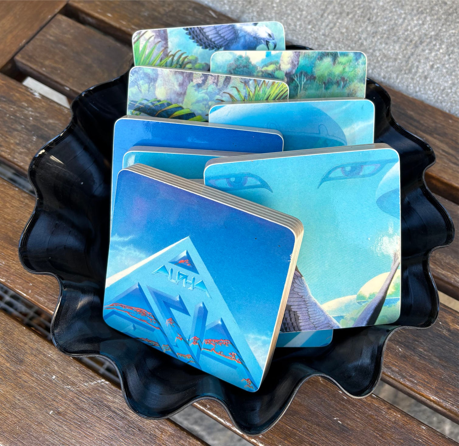 Handmade Vinyl Coasters / Asia Alpha — photo 1