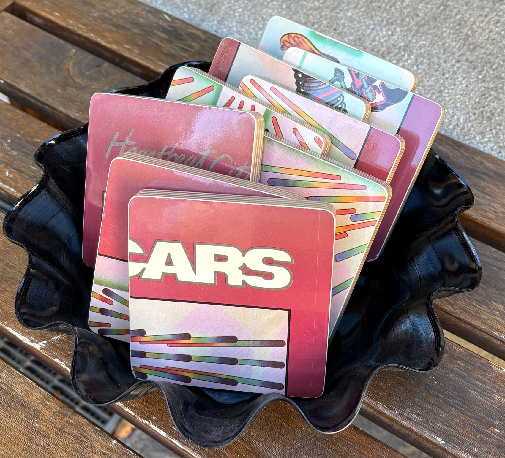 Handmade Vinyl Coasters / The Cars Heartbeat City (Kopie) — photo 1